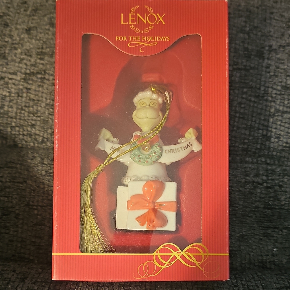Lenox Grinch Christmas Ornament - Red, White, and Gold